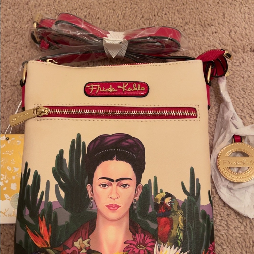 Fridha Kahlo Cream Crossbody Bag